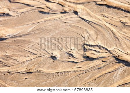 Sand Surface With The Relief Formed By Water Currents