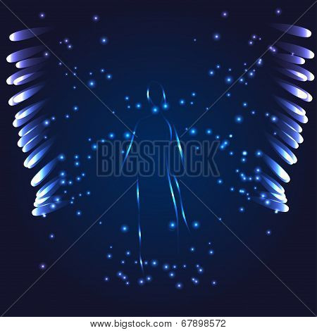 luminous Angel on a dark background