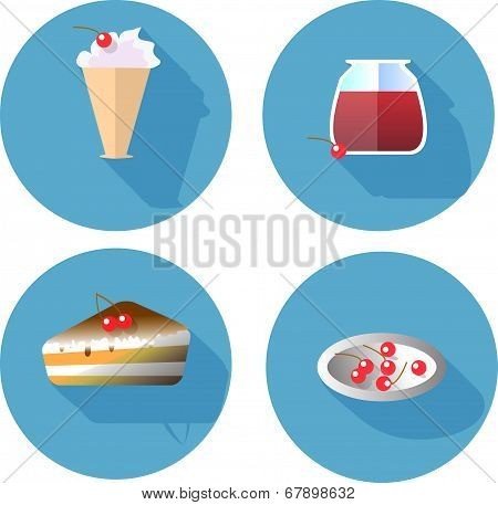Flat design icons set. template elements for web and mobile applications
