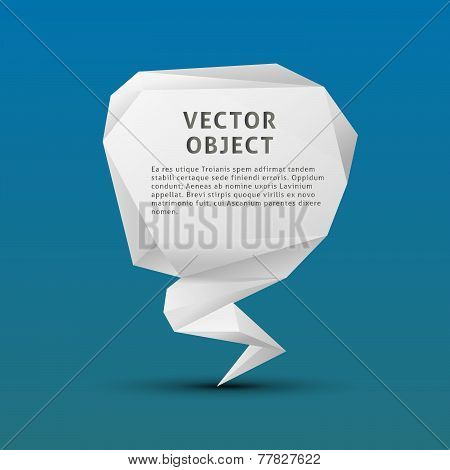 White Paper Polygon Triangle Object On Blue Background