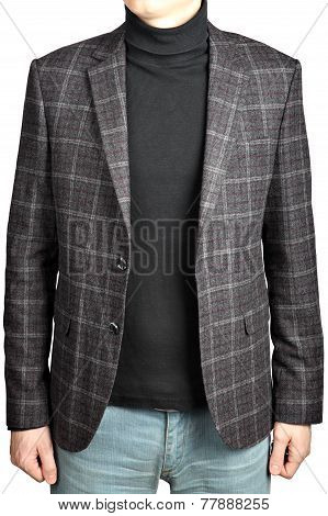 Woolen Mens Blazer Into The Cell   In Combination With Jeans