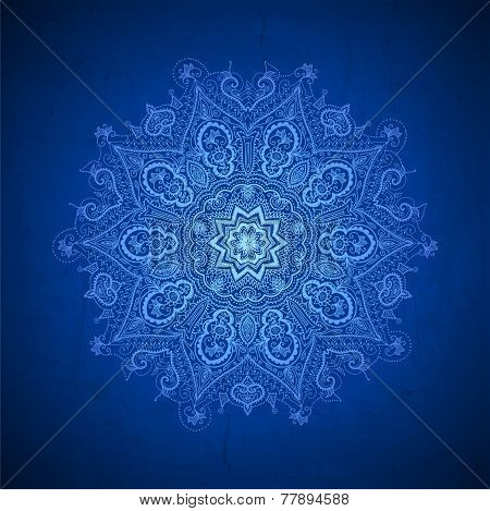 Abstract vector circle floral ornamental border.