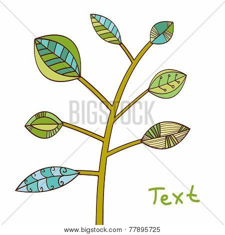 White background with green tree. Modern vector graphic.