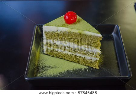 Japanese Matcha Green tea cake tea and cake