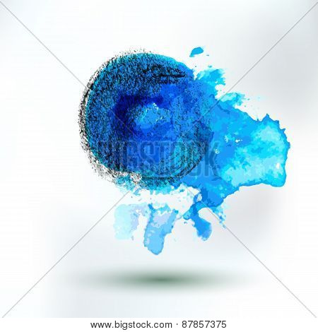 Abstract Curve Form Watercolor And Pencil Drawing Spalsh