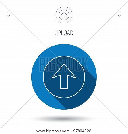 Upload icon. Top arrow sign.