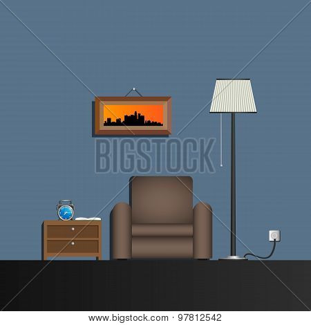 Interior of a living room. Modern flat design illustration.
