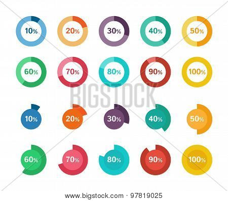 Set Of Colorful Circle Diagrams For Infographics