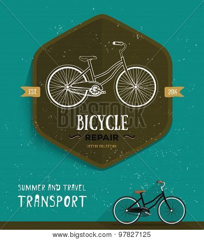 Vector label. Thin line icon for logo, web, mobile, poster, T-shirt. Summer and travel transport bic