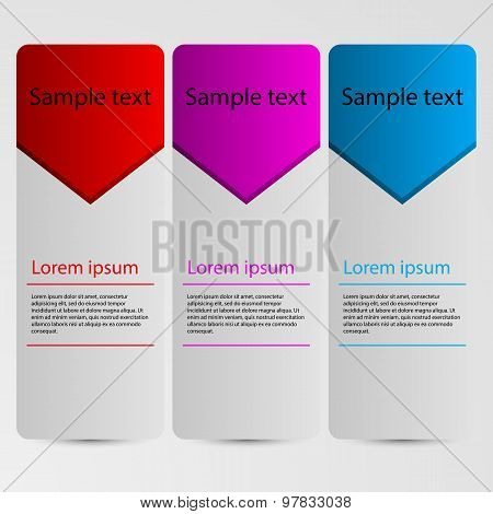 Vector Illustration Infographics. Rectangular Shapes With Arrows