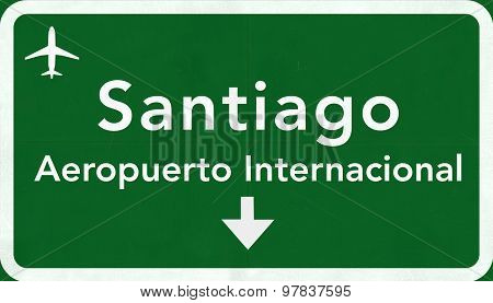 Santiago Chile International Airport Highway Sign
