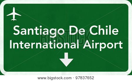 Santiago Chile International Airport Highway Sign