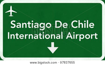 Santiago Chile International Airport Highway Sign
