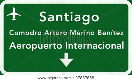 Santiago Chile International Airport Highway Sign