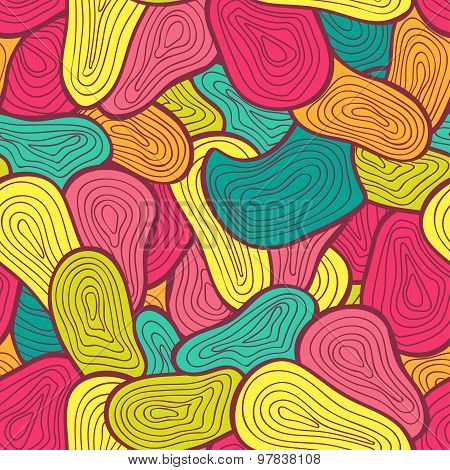 Seamless abstract hand-drawn waves texture