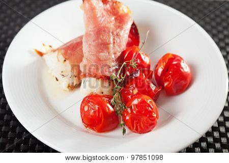 White Fish Wrapped In Bakon
