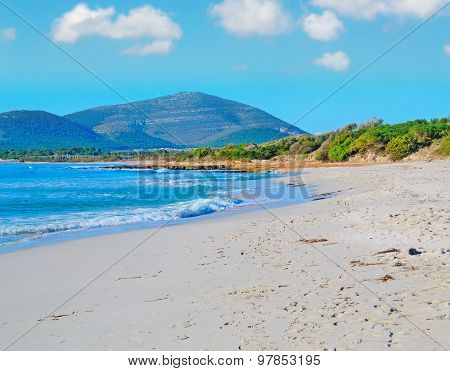 Maria Pia Beach Under A Blue Sky With Clouds