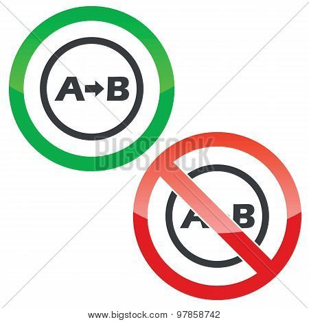 A to B permission signs