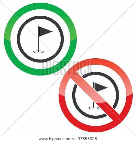 Golf permission signs