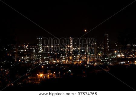 Oil Refinery Manufacturing Night Light