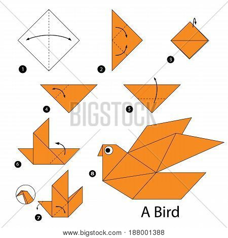 step by step instructions how to make origami A Bird.