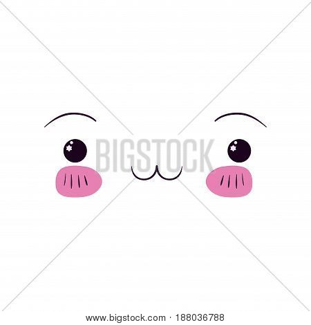 colorful facial expression exhausted kawaii vector illustration
