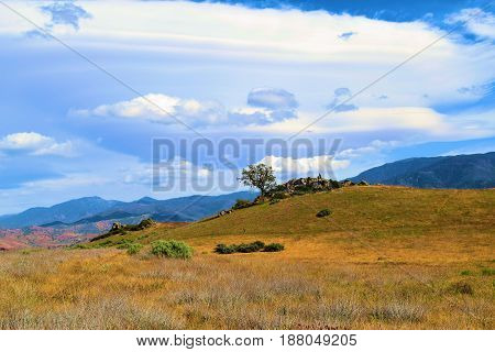 Mesas and Plateaus with grasslands taken near Tehachapi, CA