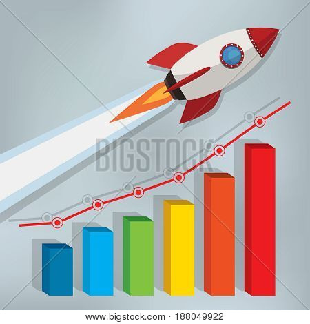 график с ракетой летящей вверх