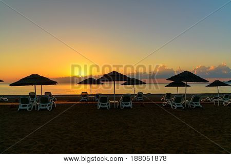 Cirali Olympos Beach At Sunrise. Turkey