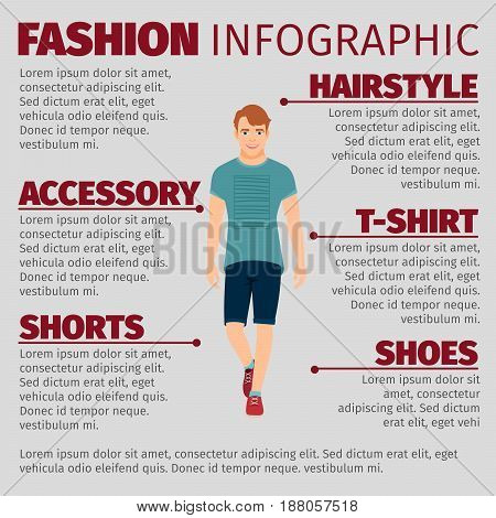 Guy In Summer Clothes Fashion Infographic