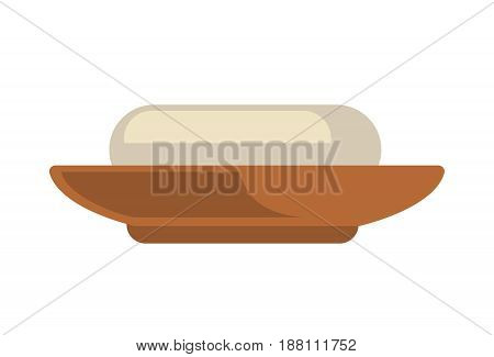 Vector illustration of soap-box with a piece isolated on white.