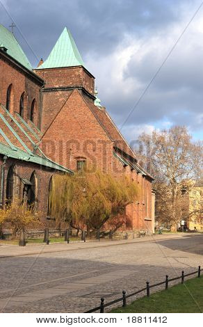 Ostrow Tumski i nærheden af Oder-floden i Wroclaw, Polen