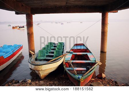 Boats in Raval Lake Islamabad Pakistan 29/12/2016