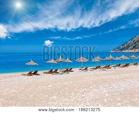 Summer Sunshiny Albanian Riviera Beach.