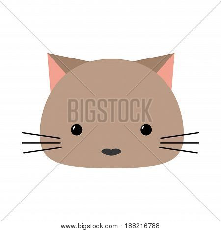 cute kitty icon over white background. vecotor illustration