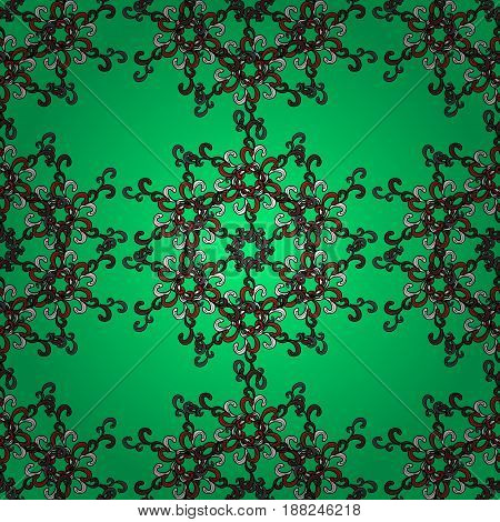 Vector Colorful Mehndi Seamless Pattern. Ornamental Floral Elements With Henna Tattoo Colorfulen Sti
