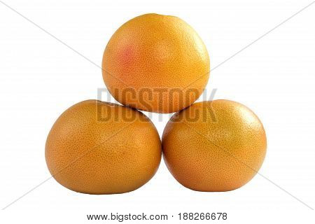 Grapefruit isolated on white background. Natural colors.