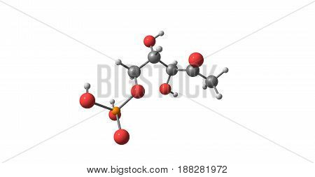 Dihydrogen phosphate or DOXP compound on white background. 3d illustration