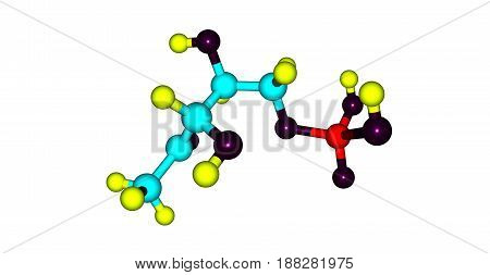Dihydrogen phosphate or DOXP compound on white background. 3d illustration