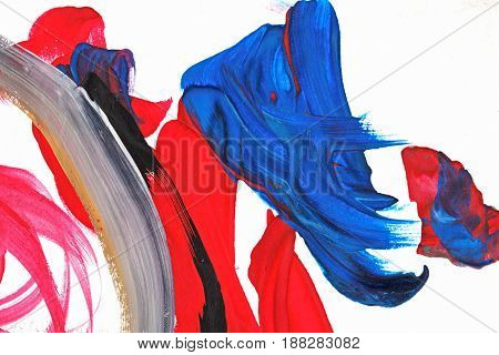 Abstraction of oil paints on canvas. Avant-garde art. Contemporary art. Riot of color.