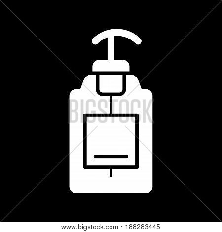 liquid Soap vector icon. Black soap illustration on white background. Solid linear body care icon. Eps 10