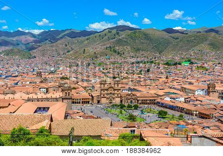 Cusco, Peru - Plaza De Armas And Church Of The Society Of Jesus