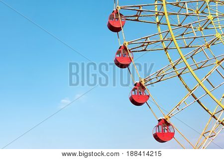Big Ferris Wheel with Blue Sky Background