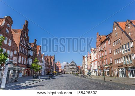 LUNEBURG, GERMANY - MAY 21, 2017: Central square Am Sande in Luneburg, Germany