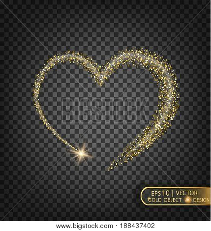 Golden Heart Sparkles Vector Photo Free Trial Bigstock