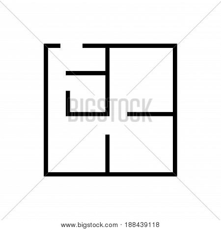 Plan icon, Isolated on white background, stock vector illustration
