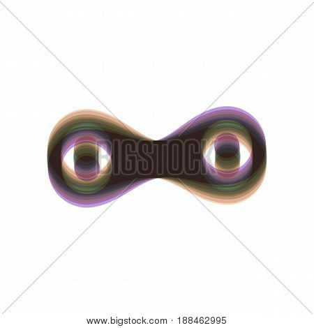 Link sign illustration. Vector. Colorful icon shaked with vertical axis at white background. Isolated.