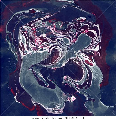 Decorative Marble Texture. Abstract painting. Trendy background for printing and websites. Color Paints on Dark Background.