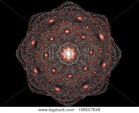 Geometry of Space series. Visually attractive backdrop made of conceptual grids curves and fractal elements suitable as element for layouts on physics mathematics technology science and education.