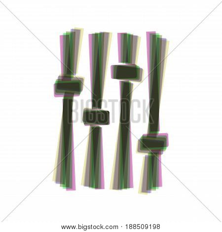 Adjustment music line sign. Vector. Colorful icon shaked with vertical axis at white background. Isolated.